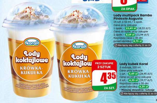Lody kubek Koral