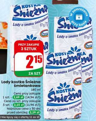 Lody Kostka śnieżna śmietankowa