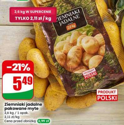 Ziemniaki jadalne pakowane myte