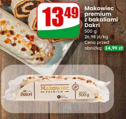 Makowiec Premium z bakaliami Dakri