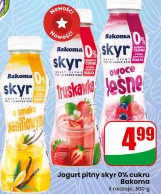Jogurt pitny skyr 0% cukru Bakoma