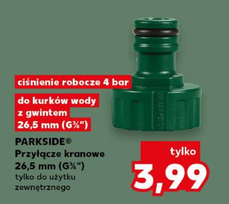 PARKSIDE Przyłącze kranowe 26,5 mm (G¾”)