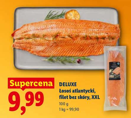 Deluxe łosoś atlantycki, filet bez skóry, XXL