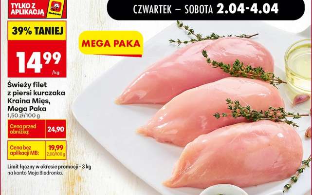 Świeży filet z piersi kurczaka Kraina Mięs, Mega Paka
