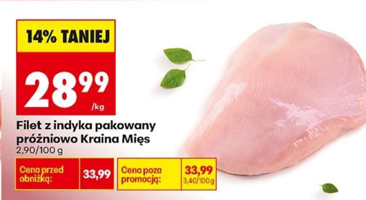 Filet z indyka pakowany próżniowo Kraina Mies