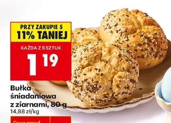 bułka sniadaniowa z ziarnami , 80 g