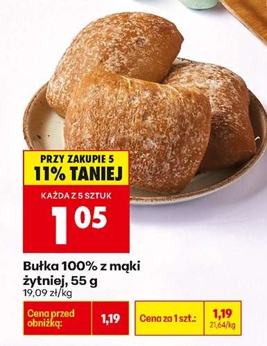 Bułka 100 % z mąki żytniej 55 g