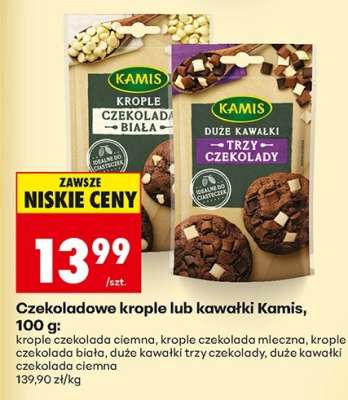 Czekoladowe krople lub kawałki Kamis, 100 g