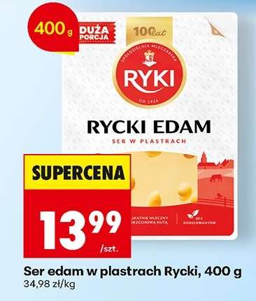 Ser edam w plastrach Rycki, 400 g
