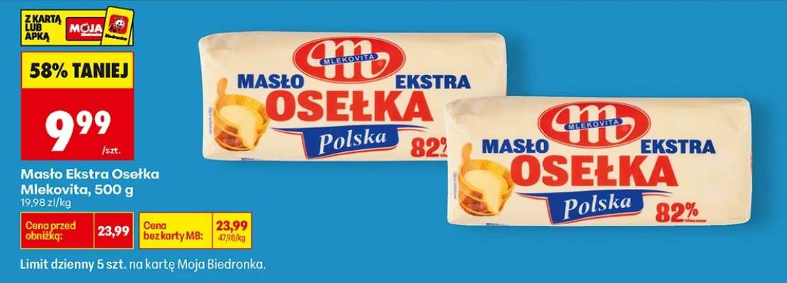 Masło Ekstra Osełka Mlekovita , 500 g