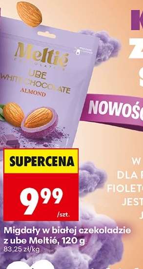 Migdały w białej czekoladzie z ube Meltié, 120 g
