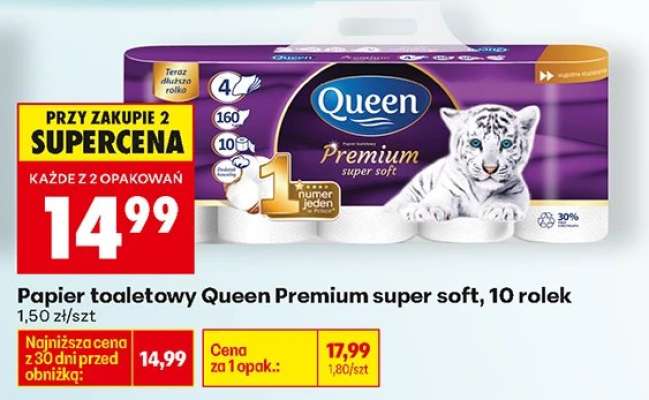 Papier toaletowy Queen Premium super soft, 10 rolek