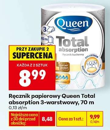 Ręcznik papierowy Queen Total absorption 3-warstwowy, 70 m