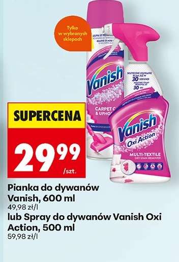 Pianka do dywanów Vanish, 600 ml lub Spray do dywanów Vanish Oxi Action, 500 ml