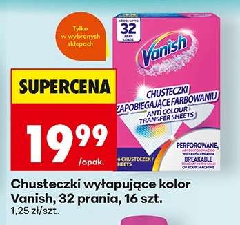 Chusteczki wyłapujące kolor Vanish, 32 prania, 16 szt.
