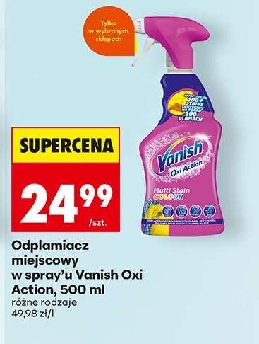 Odplamiacz miejscowy w spray’u Vanish Oxi action, 500 ml