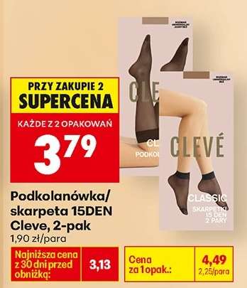 Podkolanówka/skarpetka 15DEN Cleve, 2-pak