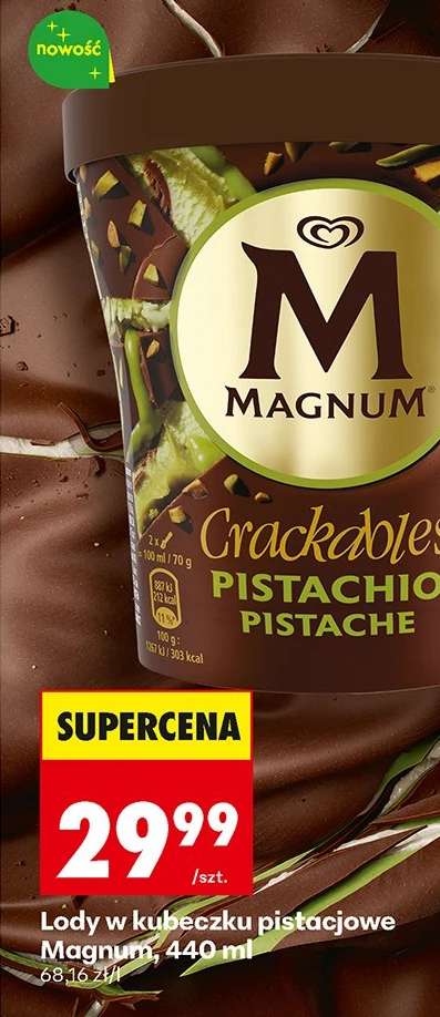 Lody w kubeczku pistacjowe Magnum, 440 ml