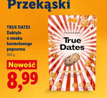 TRUE DATES Daktyle o smaku karmelowego popcornu