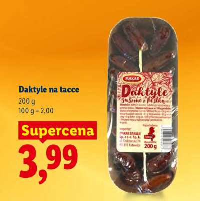 Daktyle na tacce