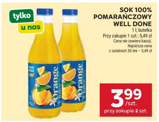 Sok 100% Pomarańczowy Well Done