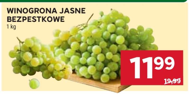 Winogrona jasne bezpestkowe