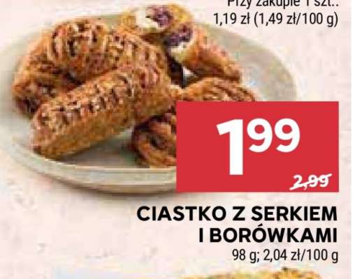 Ciastko z serkiem i borówkami