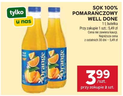 Sok 100% Pomarańczowy Well Done