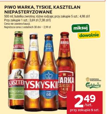 Piwo Warka, Tyskie, Kasztelan Niepasteryzowane