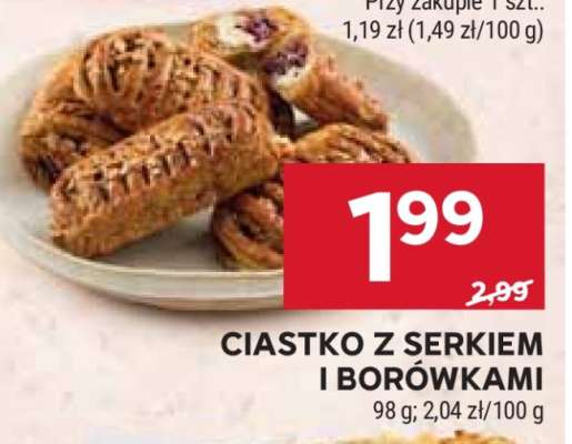 Ciastko z serkiem i borówkami
