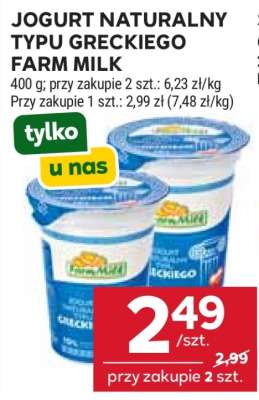 Jogurt naturalny typu greckiego Farm Milk