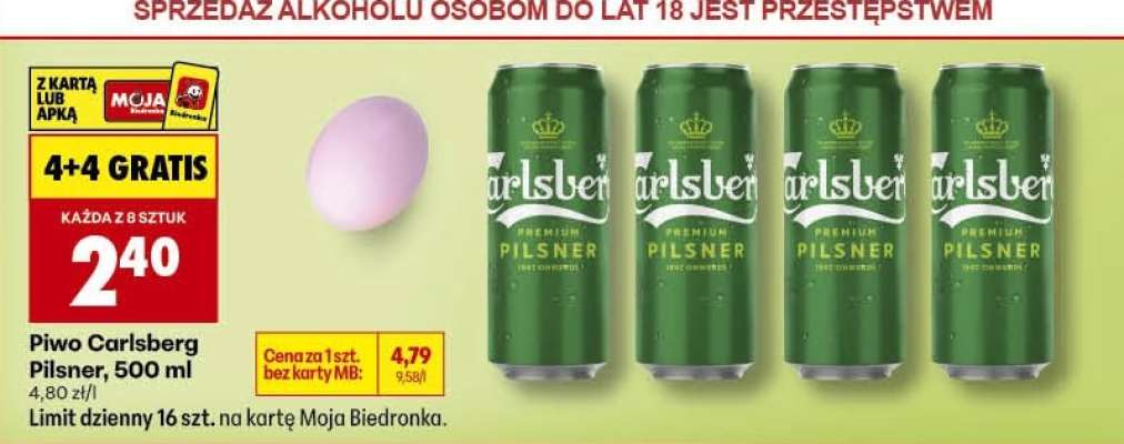 Piwo Carlsberg Pilsner, 500 ml