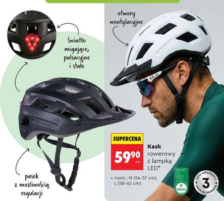 Kask rowerowy z lampką LED*