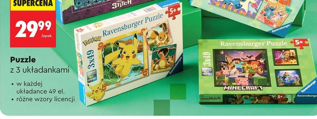 Puzzle z 3 układankami