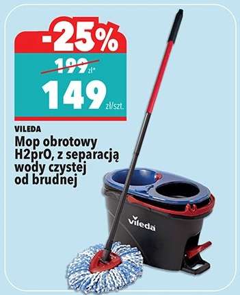 Mop obrotowy H2pr0, z separacją wody czystej od brudnej