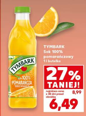 TYMBARK Sok 100% pomarańczowy 1 l butelka