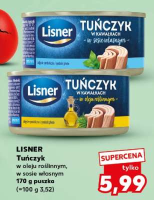 LISNER Tuńczyk w oleju roślinnym, w sosie własnym