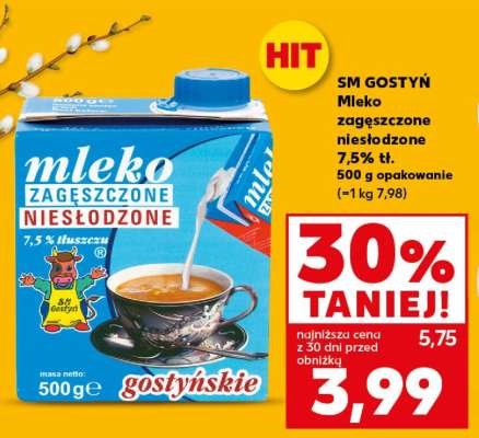 SM GOSTYŃ Mleko zagęszczone niesłodzone 7,5% tł.