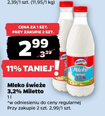 Mleko świeże 3,2% Miletto
