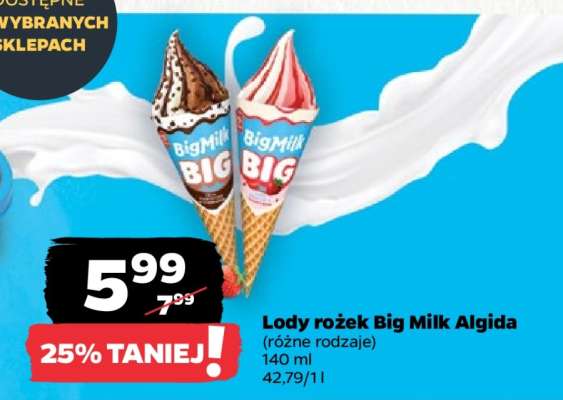 Lody rożek Big Milk Algida