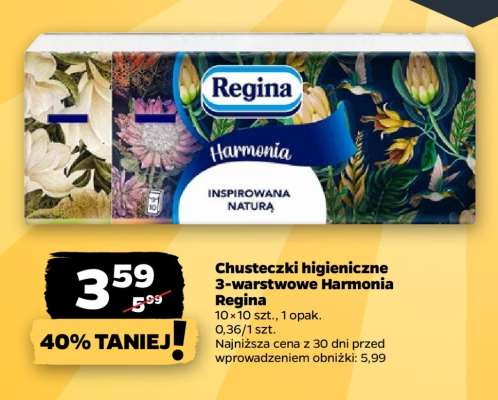 Chusteczki higieniczne 3-warstwowe Harmonia Regina