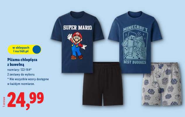 Pizama chłopięca z bawełny