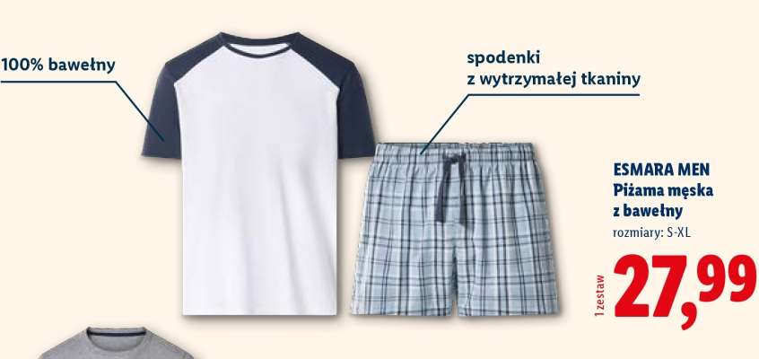 ESMARA MEN Piżama męska z bawełny