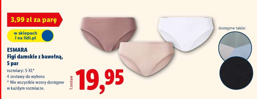 ESMARA Figi damskie z bawełną, 5 par