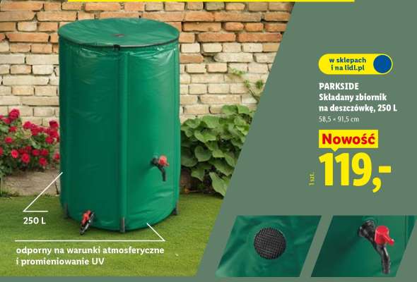 PARKSIDE Składany zbiornik na deszczówkę, 250 L