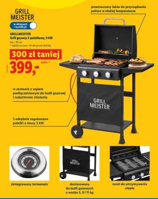 Grillmeister Grill gazowy 3-palnikowy, 9 kW