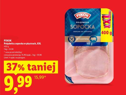PIKOK Polędwica sopocka w plastrach, XXL
