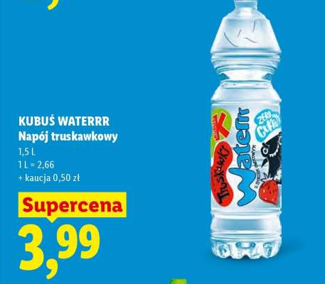 KUBUŚ WATERRR Napój truskawkowy
