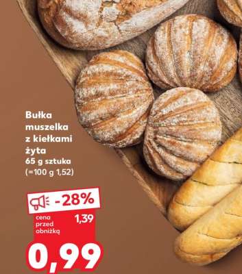 Bułka muszelka z kiełkami żyta