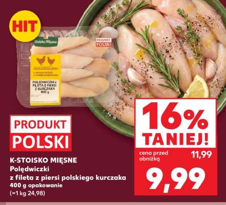 Polędwiczki z fileta z piersi polskiego kurczaka 400 g opakowanie